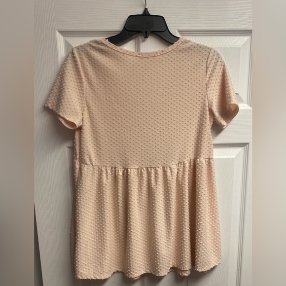 Hello Miz Boutique V-Neck Peplum/Ruffle Short Sleeved Top Size Small - Picture 4 of 4